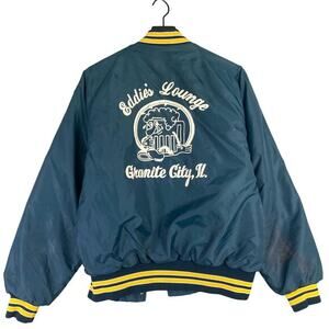 Men's Vintage‎ Bomber Jacket Size 44 Navy Casual Fall Dunbrooke